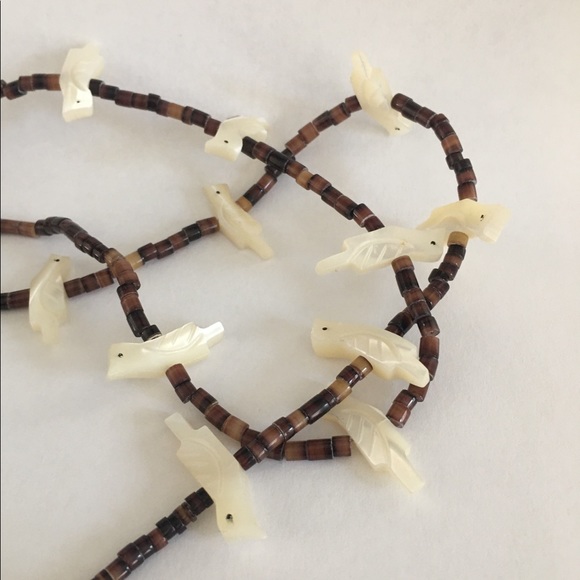 Native Navajo Heishi MOP bird fetish necklace - Picture 4 of 11